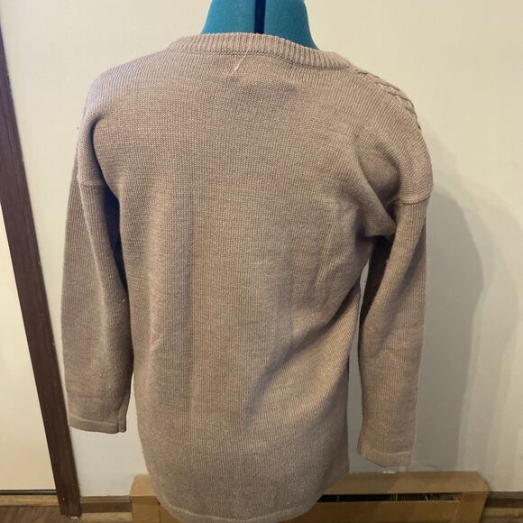 Jubiana Women Brown Bead Embellished Grandma Sheik Wool Blend Sweater Size L - Picture 5 of 8